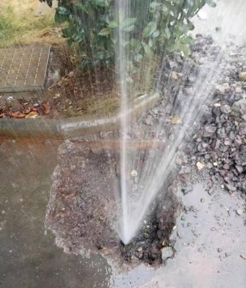检测现场实拍:地下供水管道漏水点开挖确认